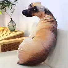 Almohada de Animal realista suave para perro, cojín creativo