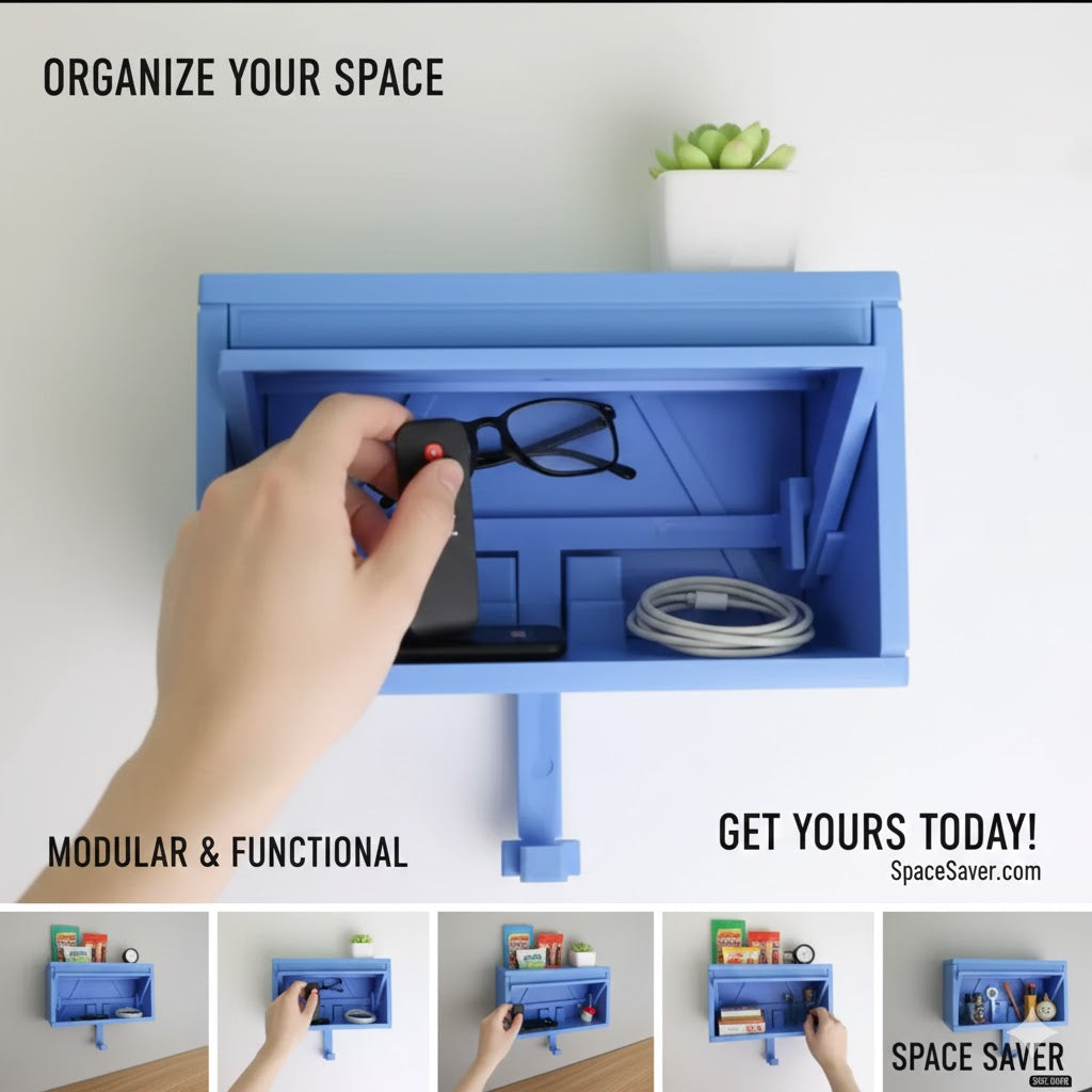 Soporte para llaves de garaje de coche con puerta de apertura.